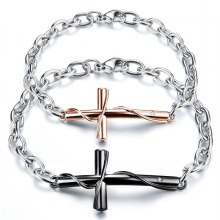 christlicher schmuck geschenk corss twining armband paar edelstahl kette armbänder mann frauen